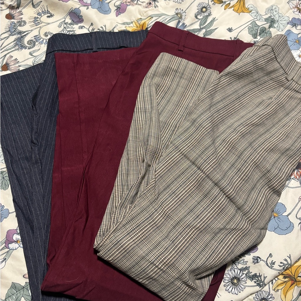 Stylish Pinstripe and Solid Pants Set